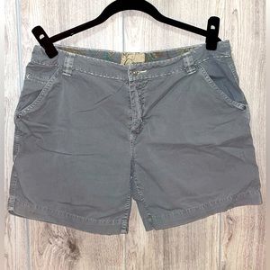 Gramicci Hip Hugger Olive Green Trail Shorts Front & Back Pockets Zip Fly Sz 8